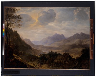 Un extenso paisaje renano de Herman the Younger Saftleven