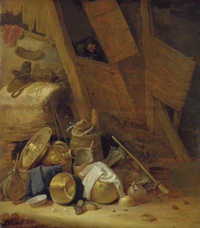 Naturaleza muerta dentro de un granero, 1634 de Herman the Younger Saftleven