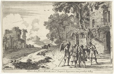 Abraham recibe a los tres ángeles Representaciones del Antiguo Testamento (título de la serie) de Herman van Swanevelt