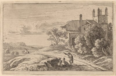 Edificio con torre cuadrada de Herman van Swanevelt
