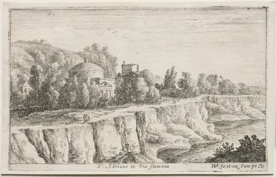 Diverse Views in and around Rome:  St. Adriano in Via Flaminia de Herman van Swanevelt