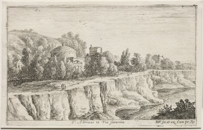 Diversas vistas en y alrededor de Roma: San Adriano en Via Flaminia, 1653 de Herman van Swanevelt