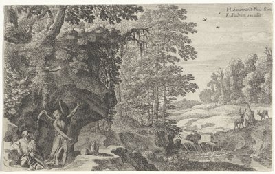 Elías y el ángel Representaciones del Antiguo Testamento (título de la serie) de Herman van Swanevelt
