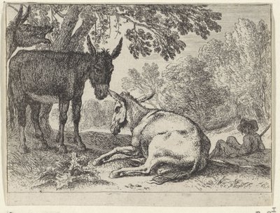 burros Paisajes con animales (título de serie) de Herman van Swanevelt