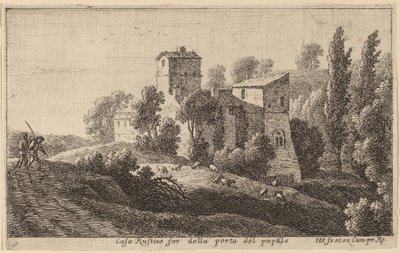 Granja más allá de la Porta del Popolo de Herman van Swanevelt