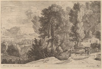 Paisaje con lavanderas de Herman van Swanevelt