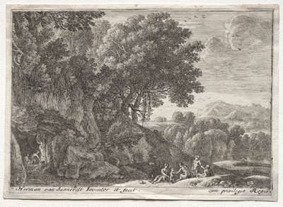 Paisaje con sátiros de Herman van Swanevelt