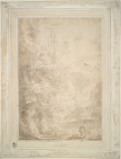 Paisaje con viajero en burro de Herman van Swanevelt