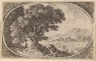 Camino a la Izquierda de un Gran Árbol y un Tocón de Herman van Swanevelt