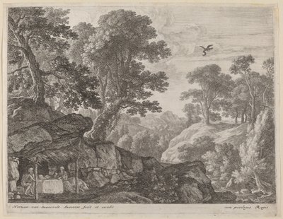 San Pablo y San Antonio en la entrada de la cueva de Herman van Swanevelt