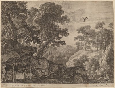 San Pablo y San Antonio en la entrada de una cueva de Herman van Swanevelt