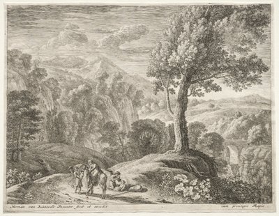 La Huida a Egipto: El Gran Árbol y la Cascada de Herman van Swanevelt