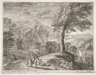 El gran árbol y la cascada, c. 1652-1654 de Herman van Swanevelt