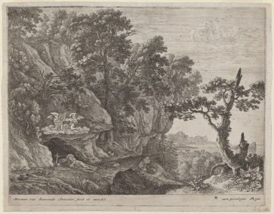 La Magdalena arrepentida en un paisaje de Herman van Swanevelt