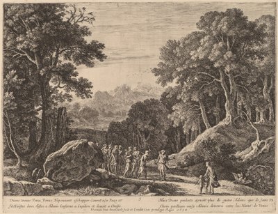 Venus ofreciendo a Diana una elección entre Cupido y Adonis de Herman van Swanevelt
