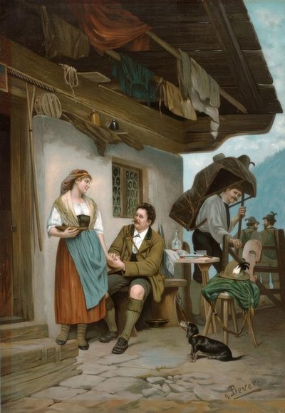 Veraneantes en el alpino de Hermann Bever