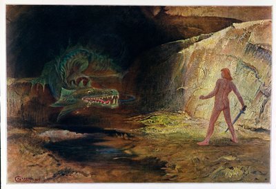 Siegfried y Fafner, 1906 de Hermann Hendrich
