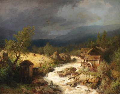 Molino en un torrente, 1871 de Hermann Herzog