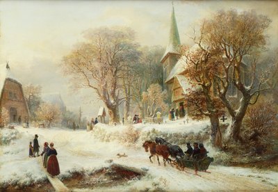 Ir a la iglesia (óleo sobre lienzo) de Hermann Kauffmann