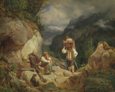 Descanso en la montaña, 1848 de Hermann Kauffmann
