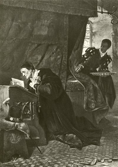 Luis XI y Oliver Le Dain (grabado) de Hermann Kaulbach