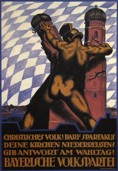 ¡Cristianos! ¿Permitirá Espartaco que destruyan sus iglesias?, 1919 de Hermann Keimel