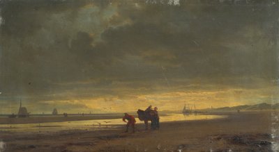 Costa de mar holandesa en marea baja de Hermann Mevius