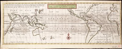 A view of ye general and coasting trade-winds, monsoons or ye shifting trade winds through ye world, variations... according to the newest and most exact observations, c.1715 (grabado coloreado) de Hermann Moll