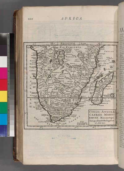 Congo. Angola. Cafres. Monoemugi. Monomotapa. Zanguebar y Madagascar, 1701 de Hermann Moll