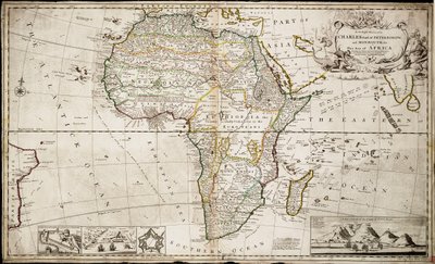 Mapa de África, c.1715 (grabado coloreado) de Hermann Moll
