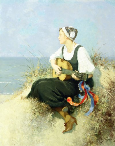 En la playa (óleo sobre lienzo) de Hermann Seeger