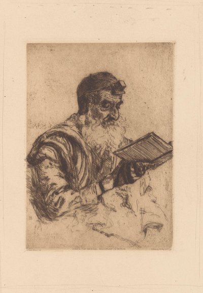 Orando hombre judío de Hermann Struck (signed by artist)