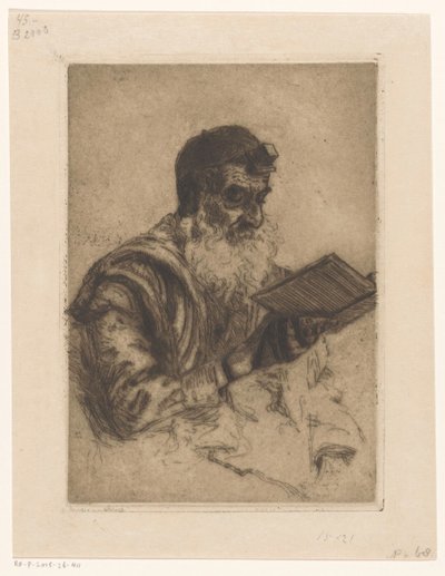 Orando hombre judío de Hermann Struck (signed by artist)