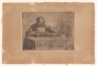 Lectura del hombre judío de Hermann Struck (signed by artist)