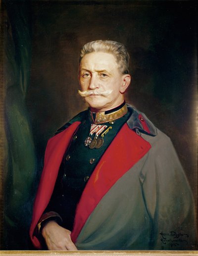 El mariscal de campo austriaco Franz Conrad von Hoetzendorf ... (óleo sobre lienzo) de Hermann Torggler