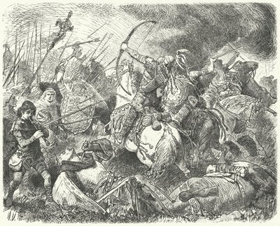 Un ejército huno rechazado en el campo de batalla de Hermann Vogel