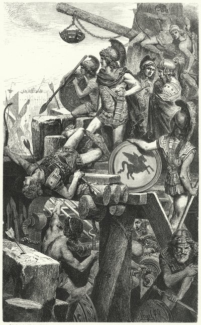Alejandro Magno sitiando Tiro, 332 a.C. de Hermann Vogel