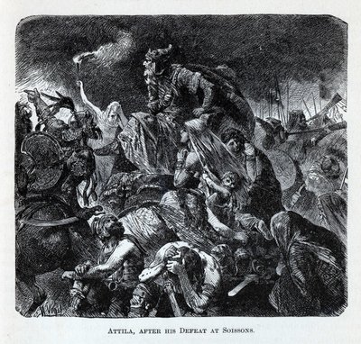 Atila después de su Derrota en Soissons, 1882 de Hermann Vogel