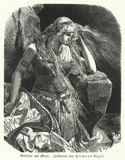 Gudrun junto al mar de Hermann Vogel