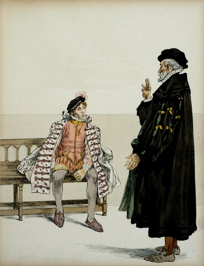 Enrique IV (1553-1610) ante su profesor La Gaucherie. Ilustración de Hermann Vogel (1856-1918) en “Henri IV” de Hermann Vogel