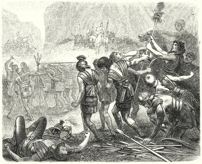 Humillación del ejército romano por los samnitas en las Horcas Caudinas, 321 a.C. de Hermann Vogel