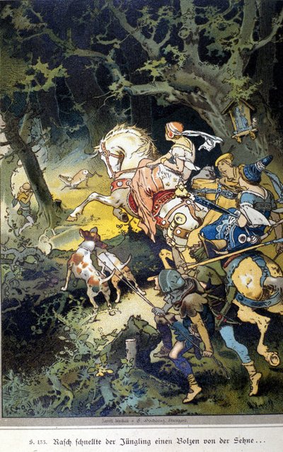 Ilustración de Vogel para un cuento de los hermanos Jacob (1785-1863) y Wilhelm (1786-1859) Grimm de Hermann Vogel