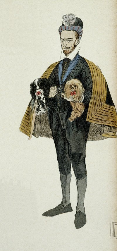 Retrato de Enrique III (1551-1589), Rey de Francia (1574-1589) y Rey de Polonia (1574). Ilustración de 1907, por Hermann Vogel (1856-1918) de Hermann Vogel