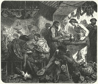 Escena en una taberna en la Antigua Roma de Hermann Vogel