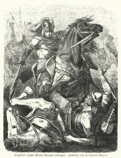 Siegfried capturando al Rey Ludegast de Hermann Vogel