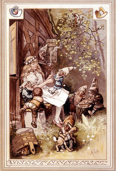 Blancanieves y los siete enanos. Ilustración de Hermann Vogel de Hermann Vogel