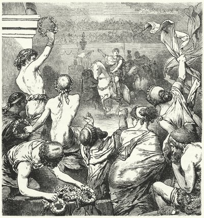Tito Quincio Flaminino proclama la libertad de los estados griegos, 196 a.C. de Hermann Vogel