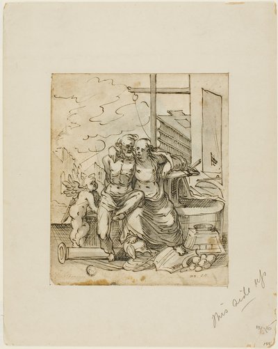 Venus en la fragua de Vulcano (anverso); Geometría (reverso) de Hermann Weyer