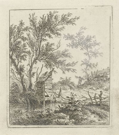 Paisaje con recogedor de madera de Hermanus Fock