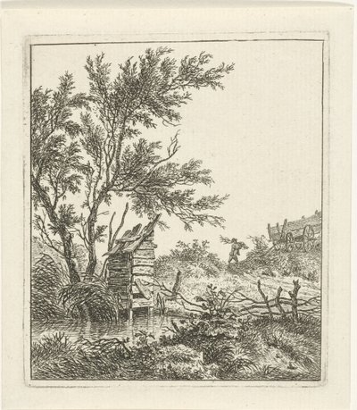 Paisaje con recogedor de madera de Hermanus Fock